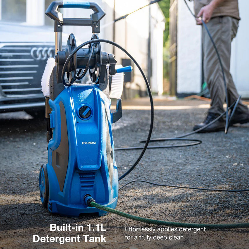 Hyundai 180Bar/ 2610psi Electric Pressure Washer, 8L/min, 2400W High-Performance Jet Wash with Hose & Attachments | HYW2400E - Neatfleet Car Care UK